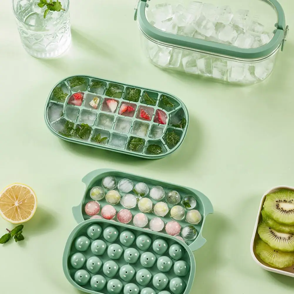 

1 Set Ice Cube Tray Food Grade Non-Stick Stackable Transparent Easy Demoulding Multipurpose Large Capacity Ice Ball Tray Whiskey