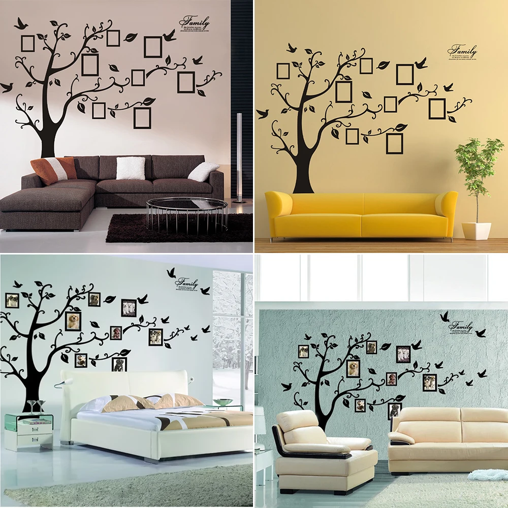

Creative Family Photo Frame Wall Stickers For Kids Rooms Adhesive Tree Wall Decals Modern Style Wallpaper For Bedroom Home Decor