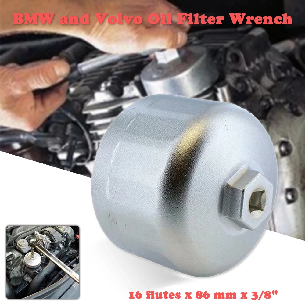 Wrench For 86mm Cartridge Style Filter Housing Caps Removal Tool Oil Filter Socket Wrench Kit With 16 Flutes