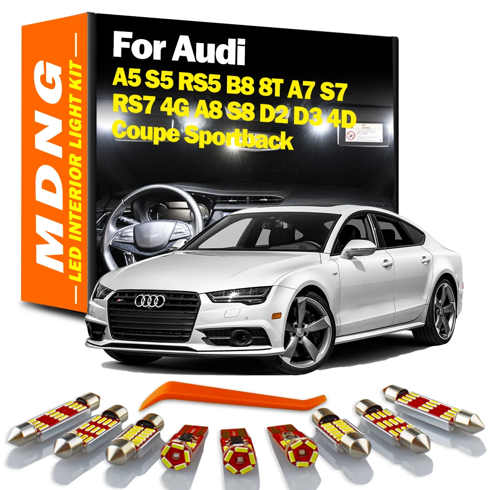 

MDNG Canbus For Audi A5 S5 RS5 B8 8T A7 S7 RS7 4G A8 S8 D2 D3 4D Coupe Sportback Car LED Interior Lights Kit Map Dome Trunk Lamp