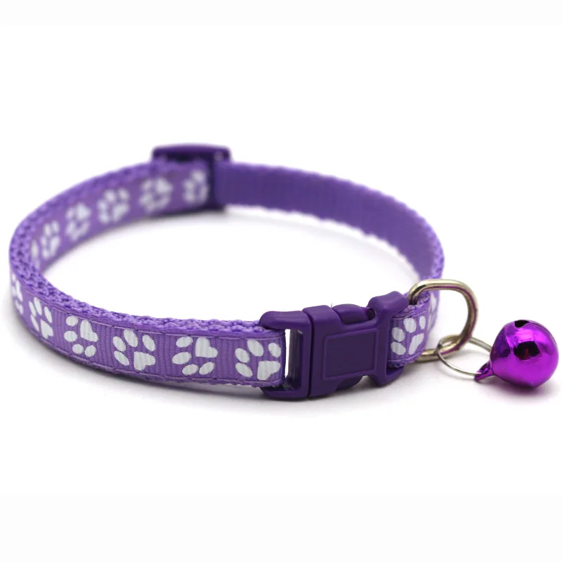 

Cute Bell Pet Collar 10 Colors Teddy Bomei Dog Cartoon Footprint Cat Collar Cat Supplies Pets Collars Leads Product