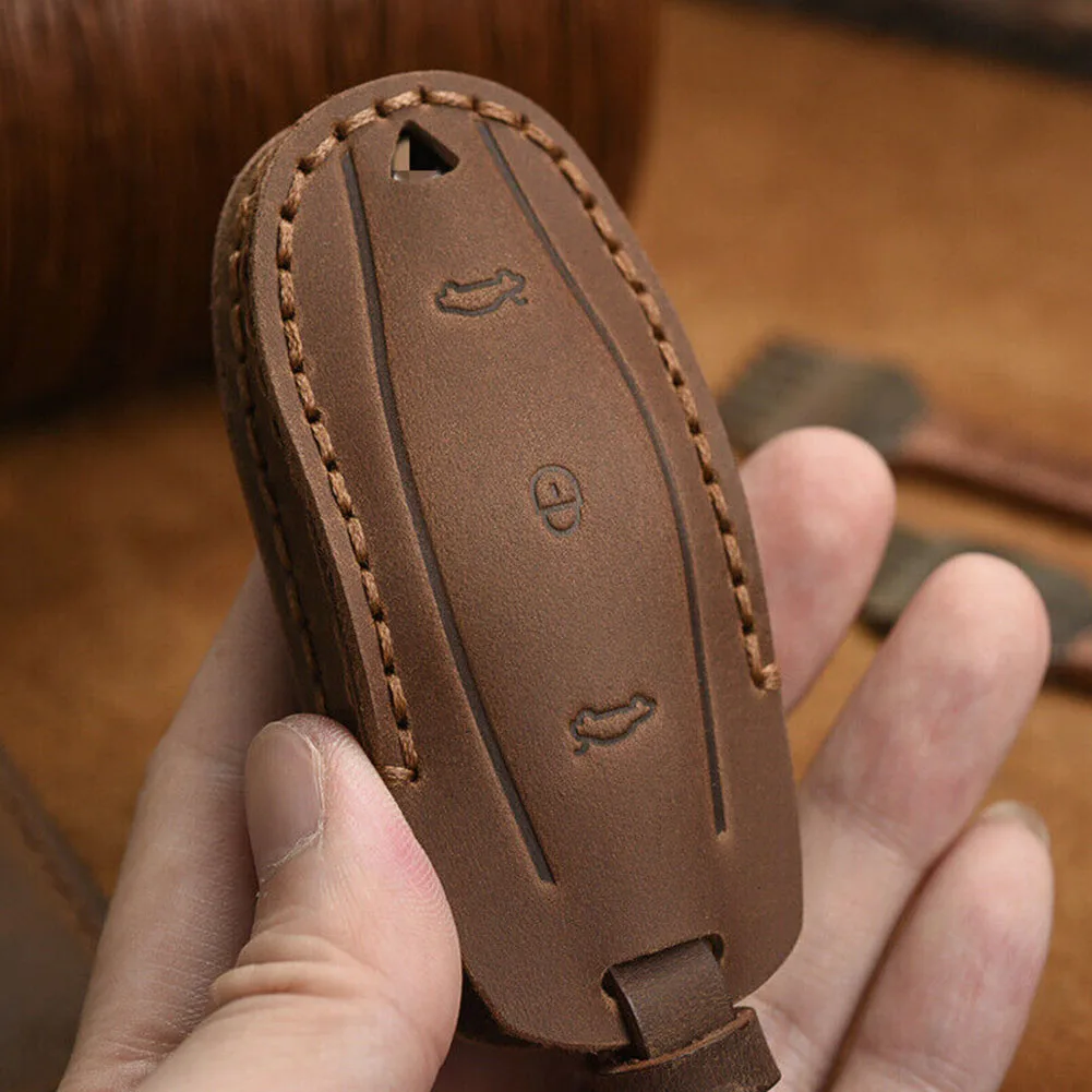 

New Style Brand New Car Spare Parts Car Key Cover Car Key Cover Car Remote Key Case Cover Fob Holder Real Leather Shell
