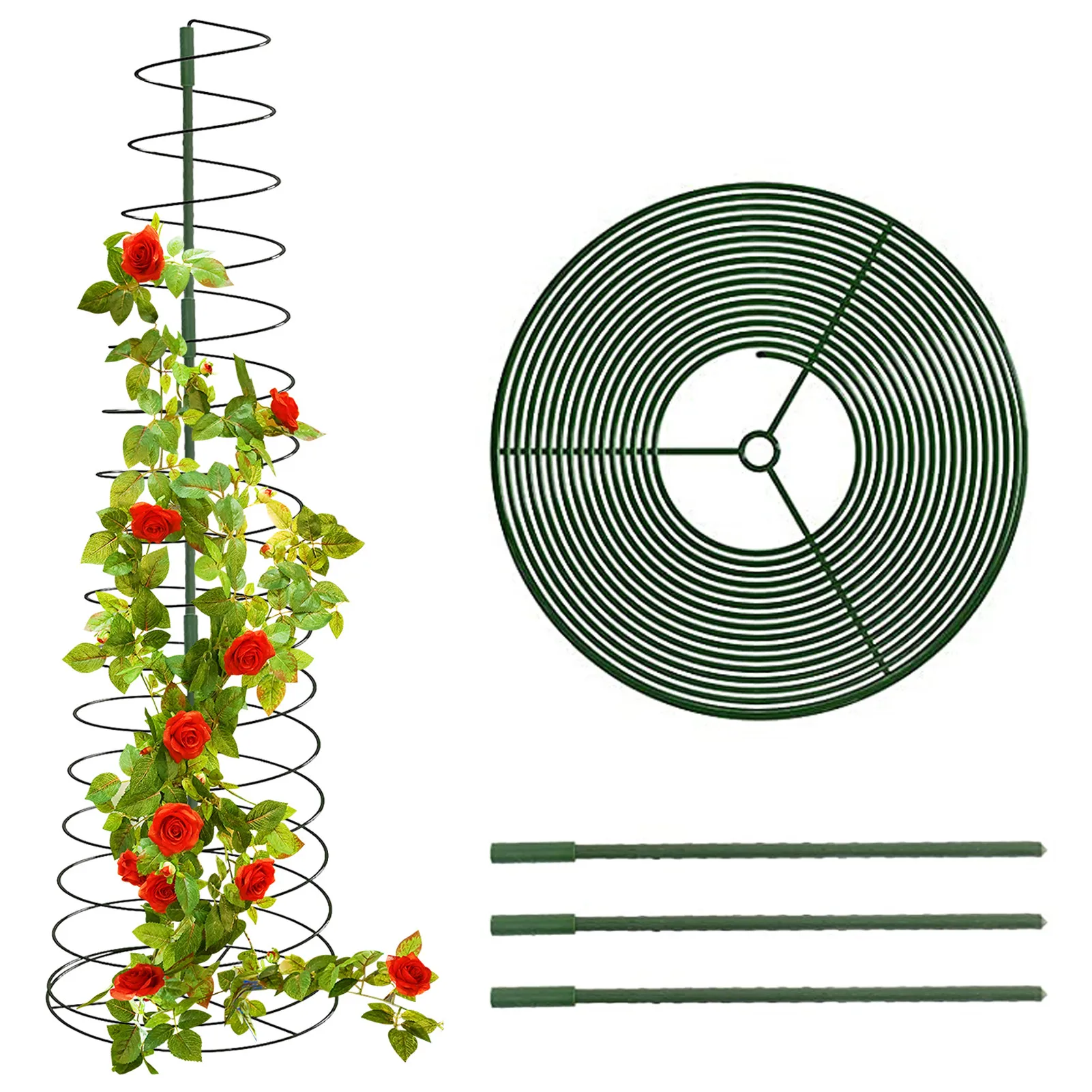 

Spiral Plant Support Stretchable Tomato Supporter Cage Climbing Plant Stake Tower Potted Plants Rose Orchid Lily Dahlia Clematis