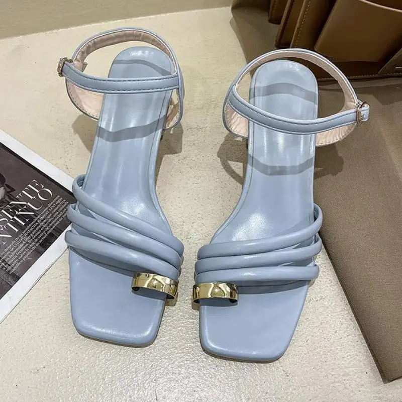 

New Fashion Narrow Band Gladiator Women Sandals High Heel Pumps Cross Strap Summer Outdoor Open Toe Slides Ytmtloy 2021 6