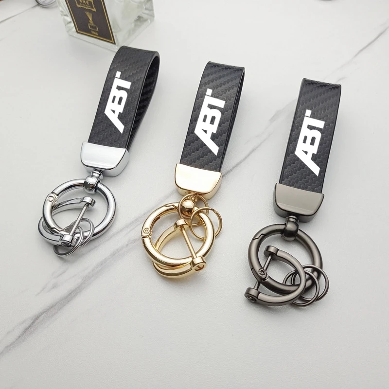 

Leather Carbon Fiber Car Keychain Accessories Keyring Pendant Keychain For ABT Audi RS3 RS4 RS5 RS6 RS7 S4 S5 S6 SQ7 TT VW