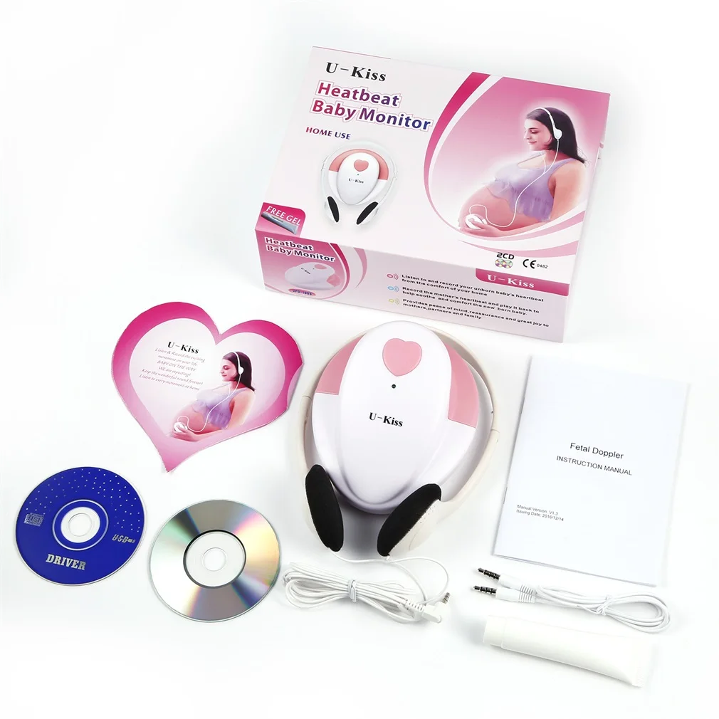 

U-Kiss Pink Safe & Portable Baby Fetal Doppler Angel Sound Heart Rate Monitor Detector with Headphone Ideal for Home Use