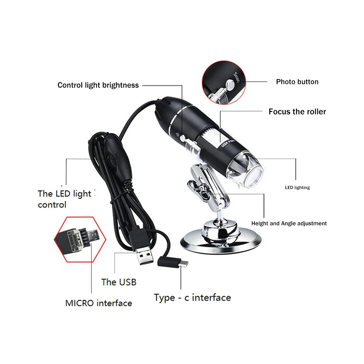 Цифровой микроскоп камера 1600 крат 3 в 1 USB портативный Elec для пайки увеличительное