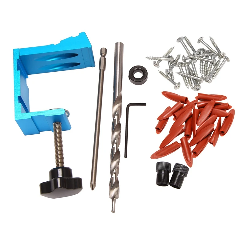 

Pocket Hole Jig Kit Dowel Drill Joinery Screw Kit Carpenters Wood Woodwork Guides Joint Angle Tool Carpentry Locator