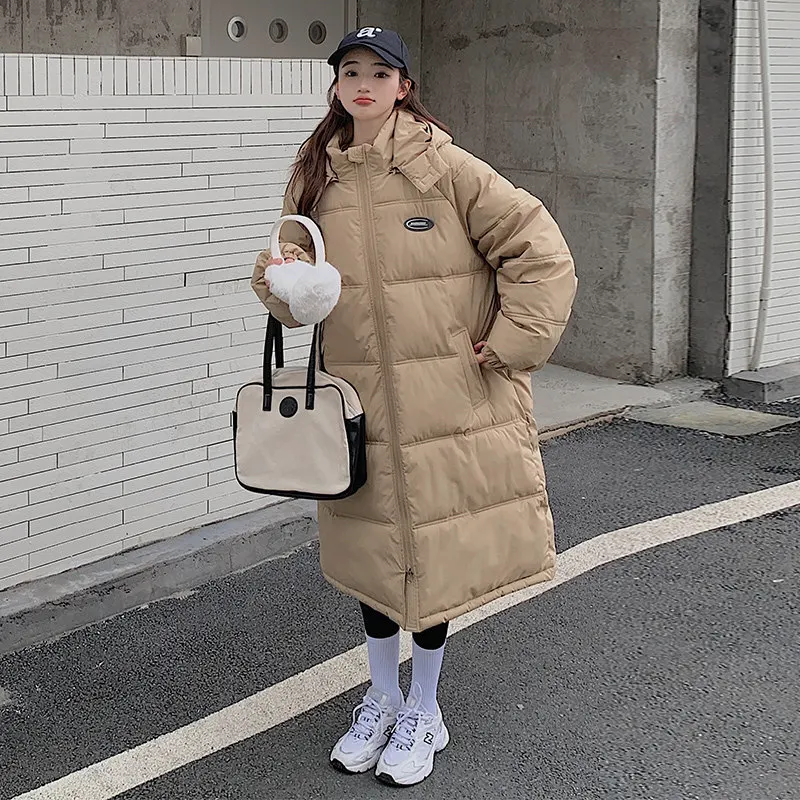 Down Jacket Women's Long Style Over The Knee 2022 New Loose Winter Cotton-Padded Jacket Women Explosive Style Padded Jacket