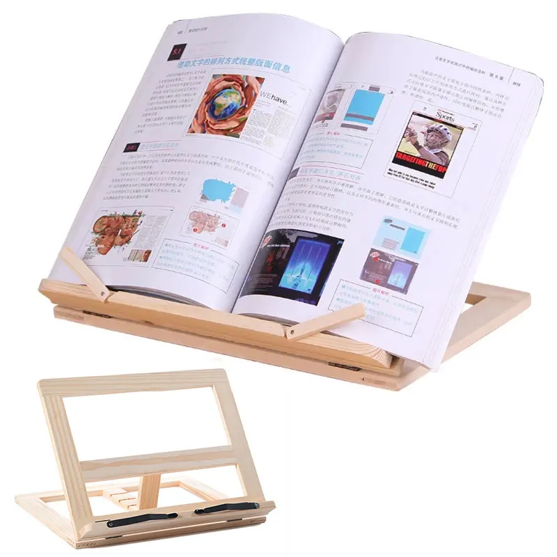 Wooden Frame Reading Bookshelf Bracket Book Reading Bookend  Tablet PC Pad Drawing Support  Bookends Desk Organizer Stationery