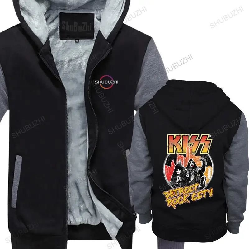 

hot sale winter cotton hooded sweatshirt vintage autumn hoody Kiss Detroit Rock City Licensed Band men's fashion fleece hoodie