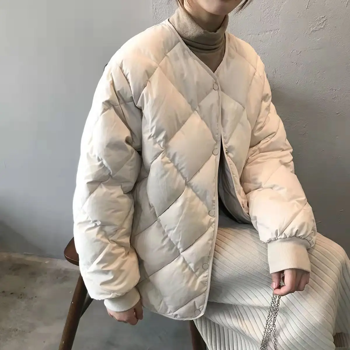 Lingle Cotton-Padded Jacket Women Winter 2022 New Lightweight Down Cotton Collared Jacket Short Ladies Cotton-Padded Jacket