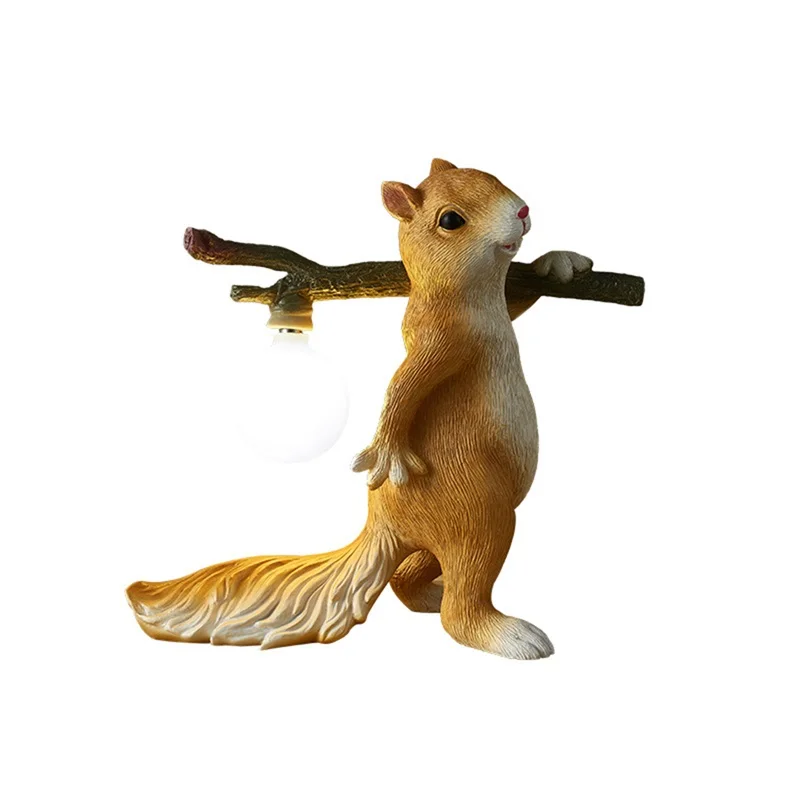 

Nordic Creative Resin Squirrel LED Decorative for Home Table Lamp Children Small Desk Lamp