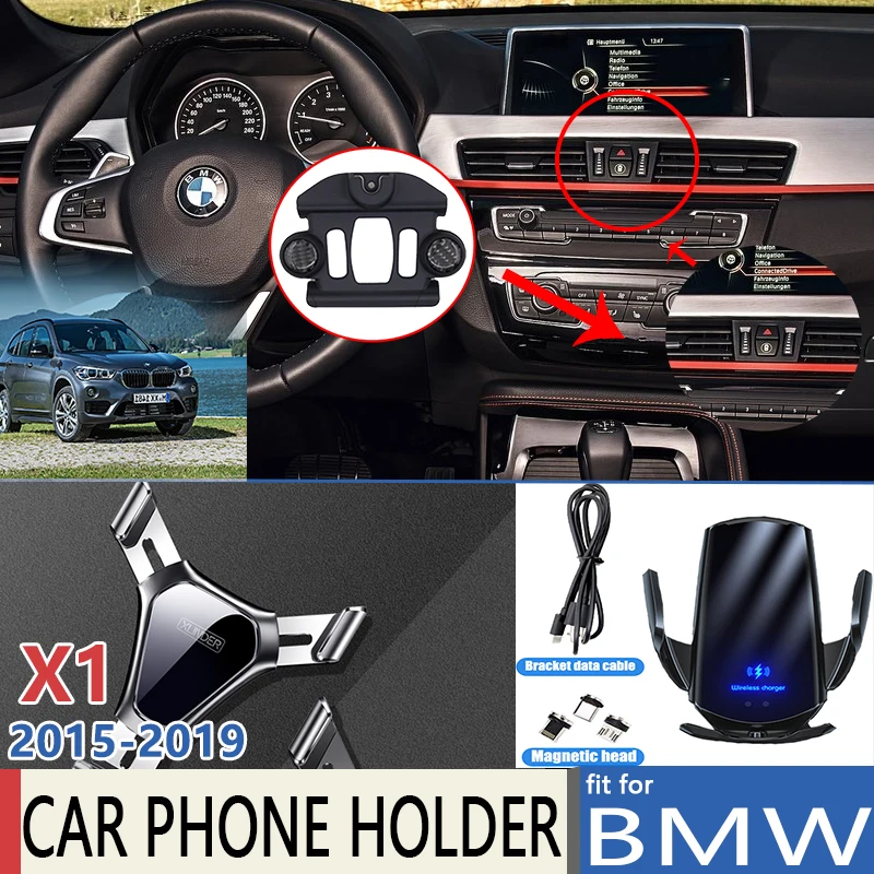 Car Mobile Phone Holder for BMW X1 F48 2015 2016 2017 2018 2019 Support Bracket Accessories for Iphone Samsung Huawei Xiaomi LG