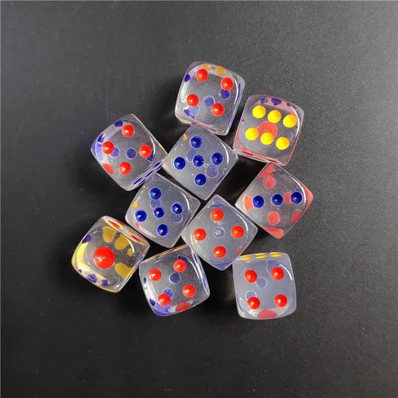 10 шт./партия 12/14/16/18/20/25 мм акриловые прозрачные кости шестигранные закругленные