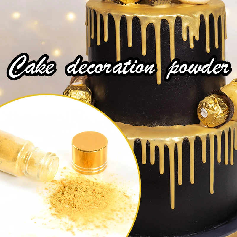 2. Блестящий Порошок для украшения тортов золотого и серебряного цвета |