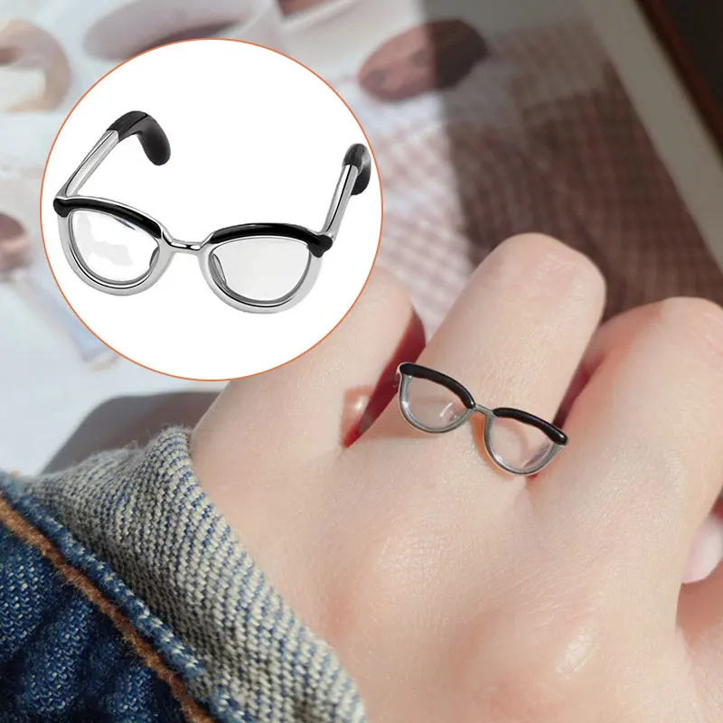 

Glasses Finger Ring Adjustable Ring New Trendy Jewelry Accessories For Woman Cute Bohemian кольца