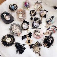 retro brand design crystal chain women brooches pins vintage tassels brooches pearl pins for women clothes accessories