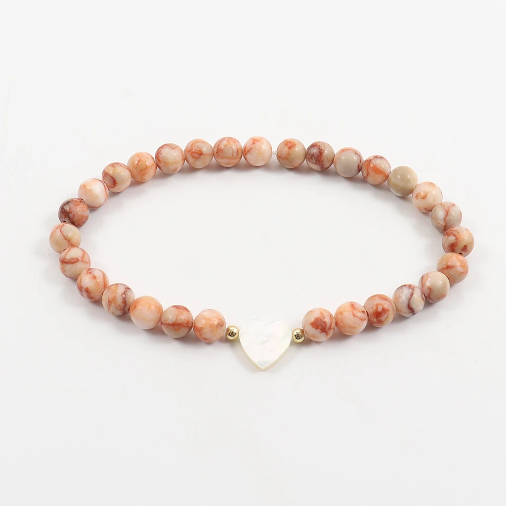 Новый трендовый браслет с ракушками и сердечками женский классический ручной