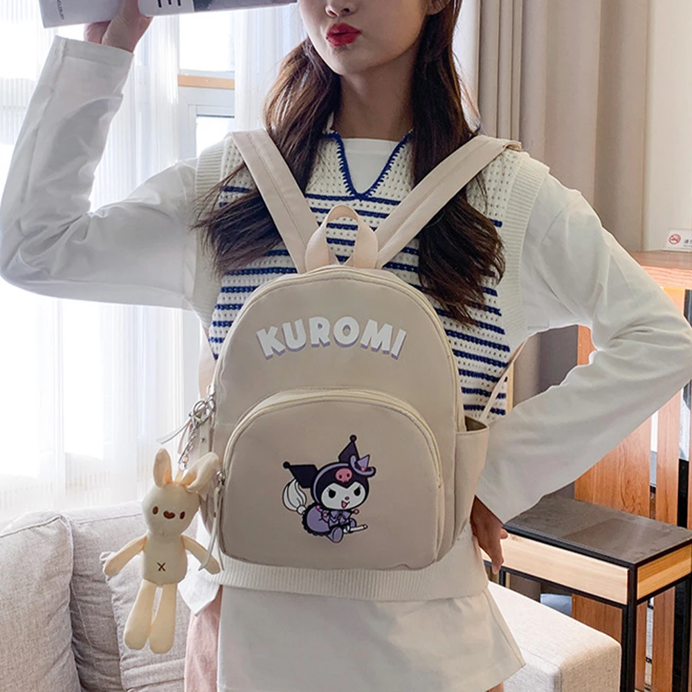 

Kawaii Sanrioed Kuromi Cartoon Girl Backpack Fashion Cute Nylon Waterproof Moisture-Proof Sweet Girl Large Capacity Backpack