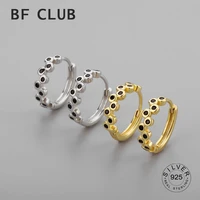 925 sterling silver circle earrings for women trendy black dots gold plated fine jewelry prevent allergy party accessories gifts