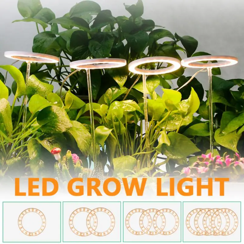 

Growing Lamps 1pcs Usb Charging Full Spectrum Dc5v Angel Ring For Indoor Plant Seedlings Plant Lamp Led Grow Lamp Portable