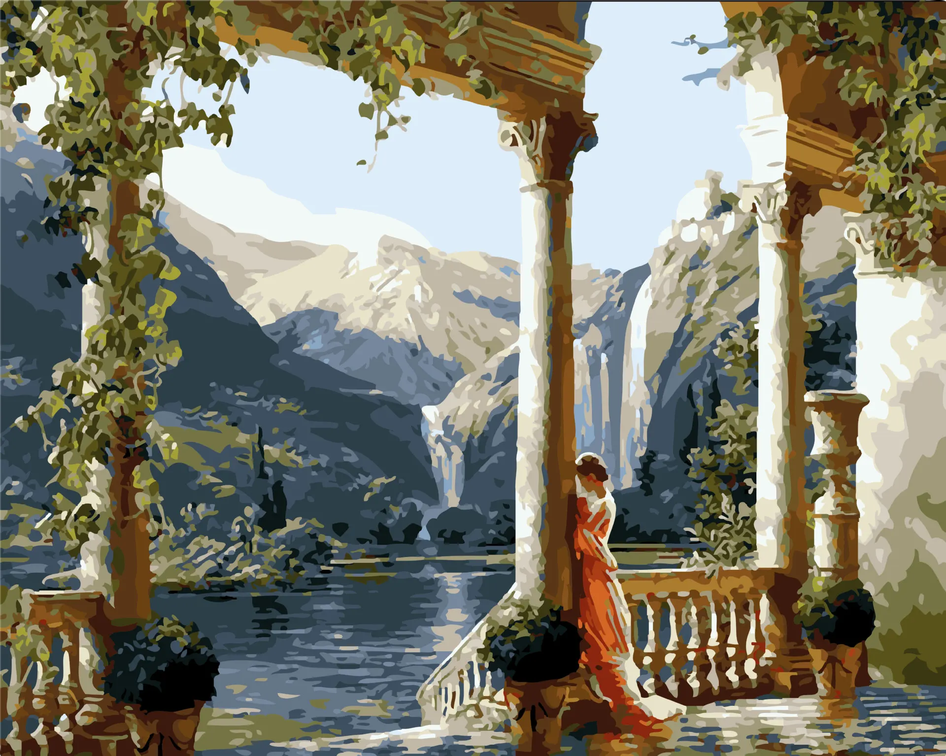 

20172Ann-Tulip diy digital oil painting oil painting acrylic flower painting explosion hand-filled landscape painting