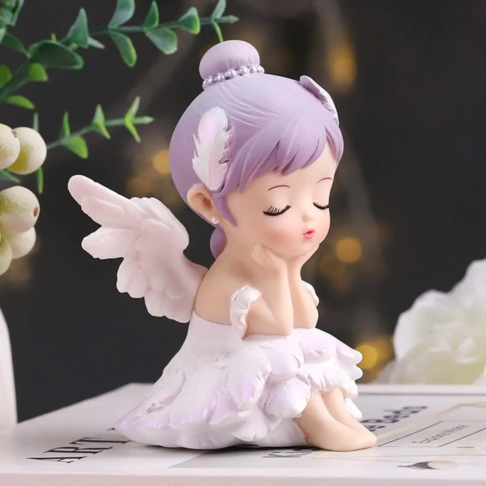 

Portable Cute Car Ornament Angel Statue Mini Angel Statue Vivid Expression Photography Prop