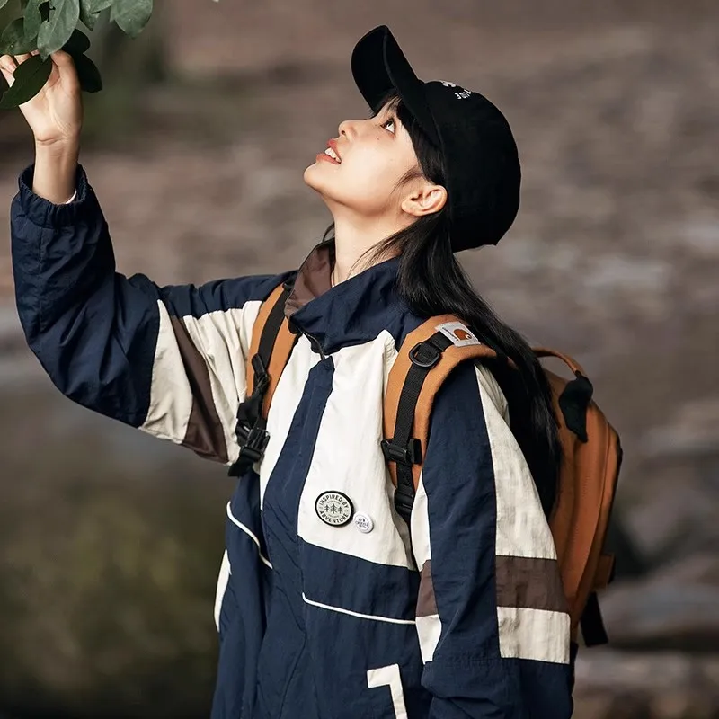 Psalmist Praises Japan fashion Retro Cargo Stand Collar Badge Loose Patchwork Coach Jacket Men and Women Autumn