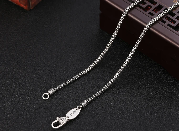 S925 Стерлингового Серебра Шесть Персонажей True Word Пряжка Кукурузная Цепочка