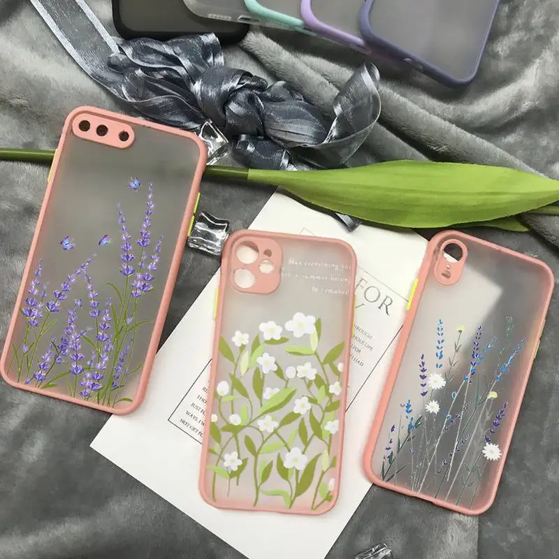 

Beautiful Flower Lavender Pretty art Phone Case matte transparent For iphone 14 11 12 13 plus mini x xs xr pro max cover