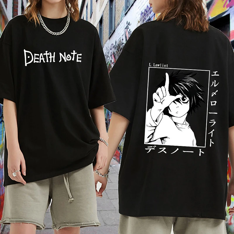 

Japanese Anime Death Note T Shirt Men Kawaii Cartoon Oversized Tshirt Manga Graphic Printed Tees Summer Tops Unisex Tee Male