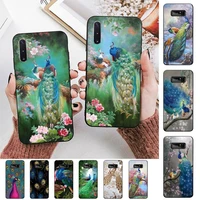 toplbpcs peacock feather phone case for samsung note 5 7 8 9 10 20 pro plus lite ultra a21 12 72