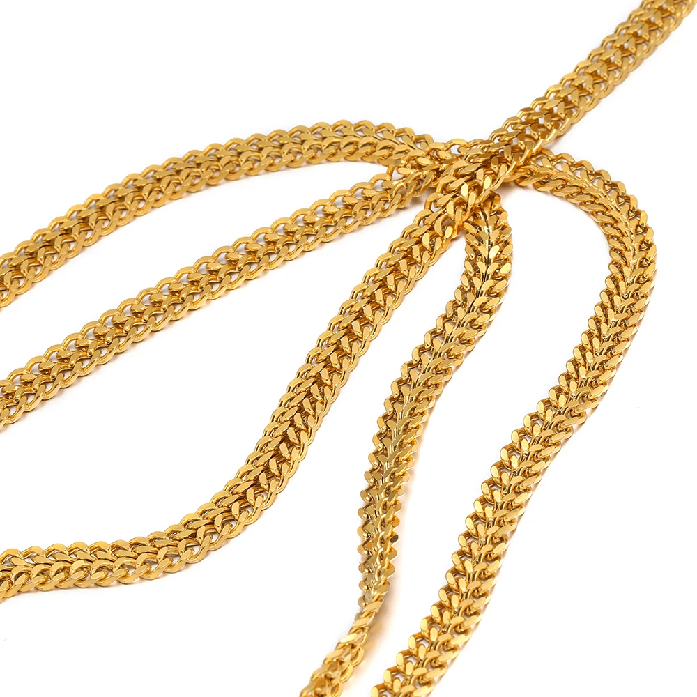 Плоские кубинские цепи из нержавеющей стали ширина 5 мм 1 метр