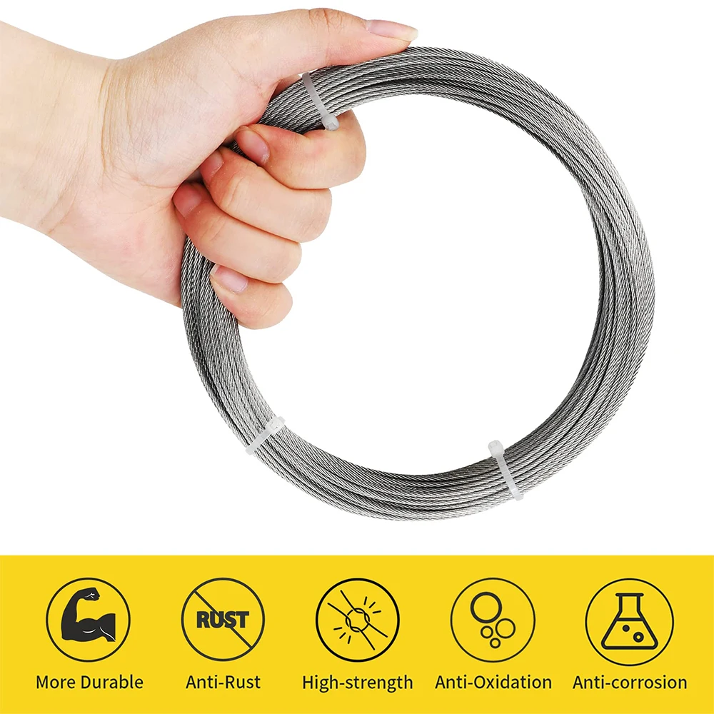 5M-10M Трос из нержавеющей стали 304 мягкий стальной трос диаметром 1/1 2/1 5/2/3/4/5/6 мм