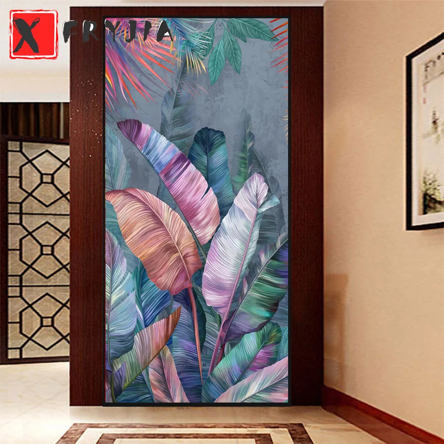 Картина-пазл с изображением банановых листьев
