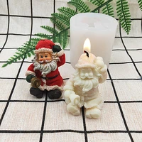 3d christmas candle silicone mould diy santa claus handmade chocolate cake mould new year decoration tools small ornament