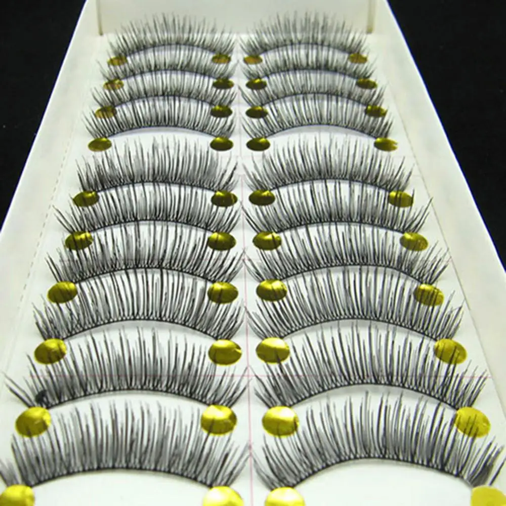 

10 Pairs Black Long Cross Eyelashes Thick Wedding False Eye Lashes Party Makeup