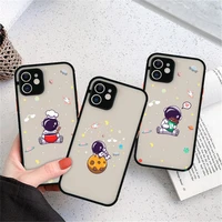 creative cute astronaut phone case for iphone 11 12 13 pro max mini x xr xs max 7 8 plus se 2020 shockproof bumber hard pc cover