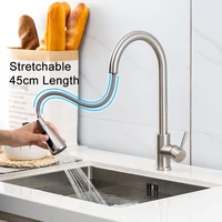 easy cleaning brushed nickel brass kitchen faucet with single handle