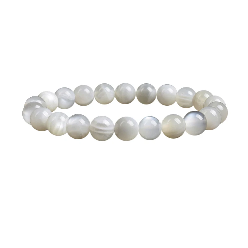 Real Natural White Moonstone Bracelet Genuine Moon Stone Beads Elastic Bracelets for Women Men Premium Gift 8mm Gemstone Jewelry (art.: 3920cf52c71d2) - 3920cf52c71d2