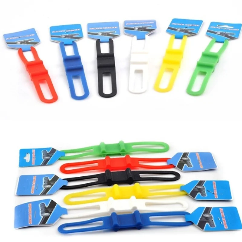 

5 pcs/Lot Bicycle Silicone Strap Road Bike Flashlight Clip Mountain Bike Parts Fixing Strap Movable Light Frame Bicycle Racks