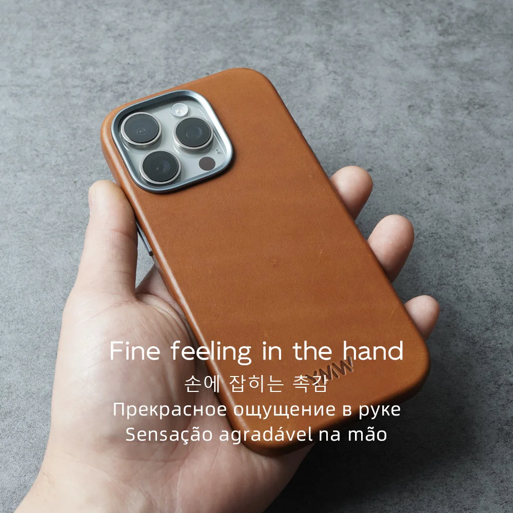 YMW HAAS Barenia Чехол из натуральной кожи ручной работы для iPhone 15 16 Pro Max Роскошный деловой чехол для телефона из воловьей кожи растительного дубления (art.: 3920cbed6867f) - 3920cbed6867f