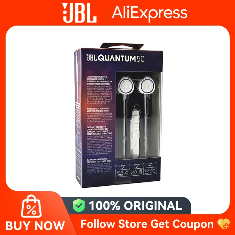 Проводные игровые наушники JBL Quantum 50 3 5 мм наушники-вкладыши с линейным