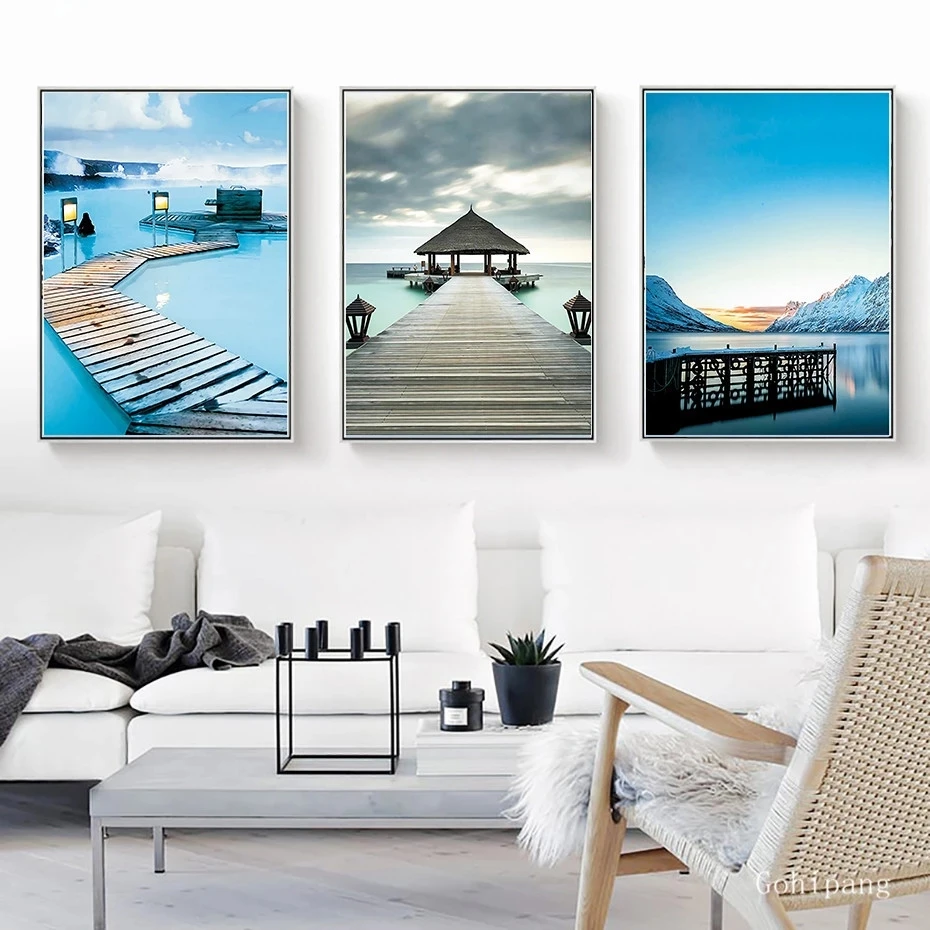 

Seascape Paintings Prints Nordic Poster Modular Landscape Wall Picture Modern Canvas Painting Living Room Wall Decor Art Murals