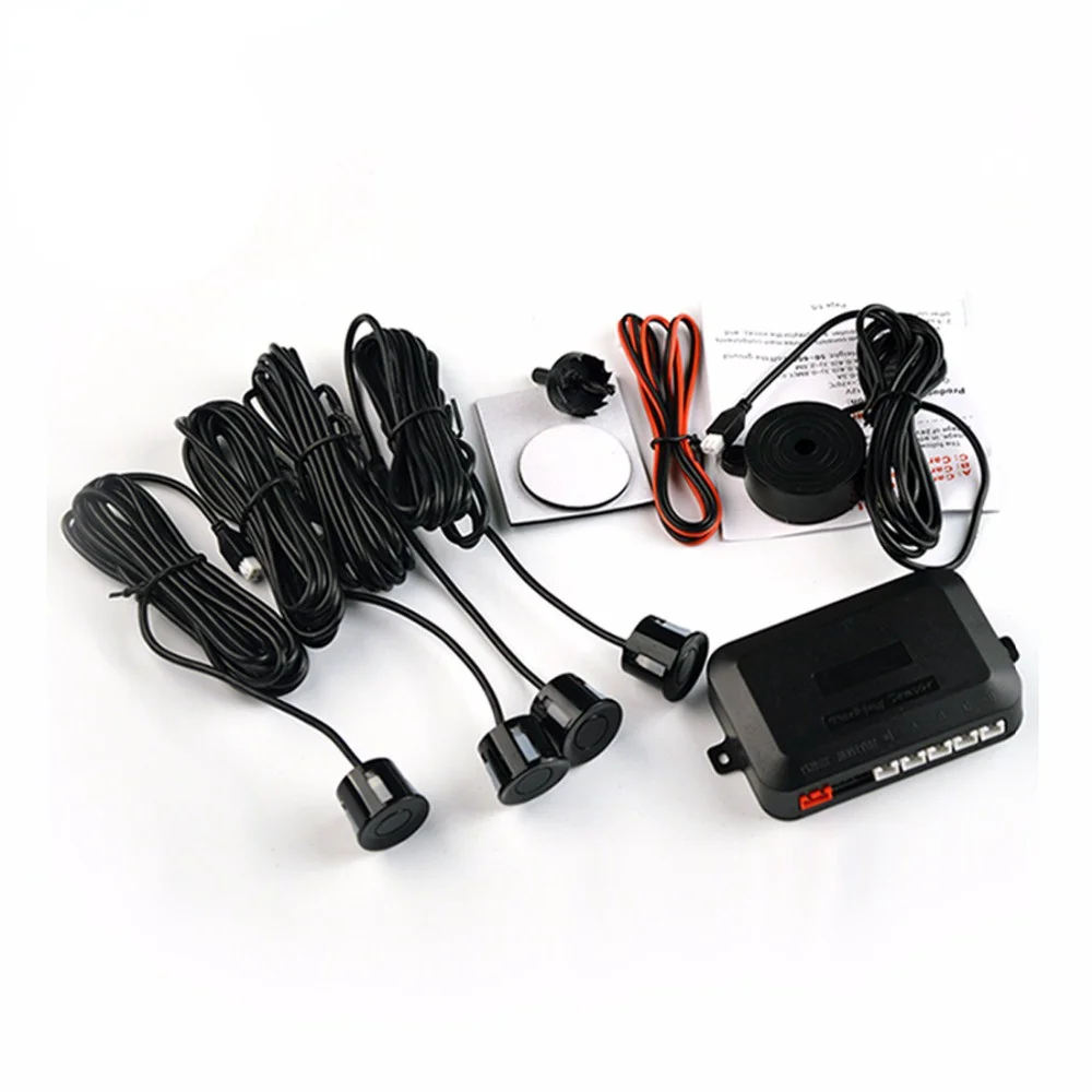 

RYWER Kit Sensore di Parcheggio Buzzer 4 Sensori 22 millimetri Reverse Backup Radar Alert Audio Indicatore Sonda Sistema 12V