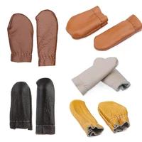 miusie 12345 pairs random color finger protectors diy cowhide finger cot leather craft thimble sewing accessories set