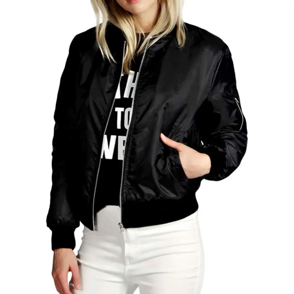 

Winter Jacket Stand Collar Women Coat Smooth Surface Women Spring Coat