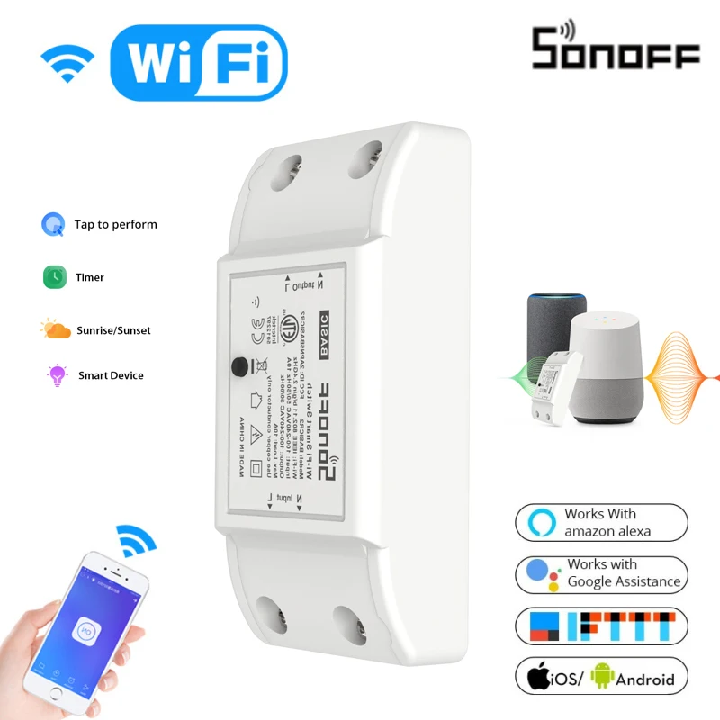 

Выключатель SONOFF BasicR2 с поддержкой Wi-Fi и Alexa