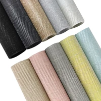 solid color shiny hemp elastic faux glitter faux leather fabric sheet for crafts sofa women purses hademade materials 30135cm